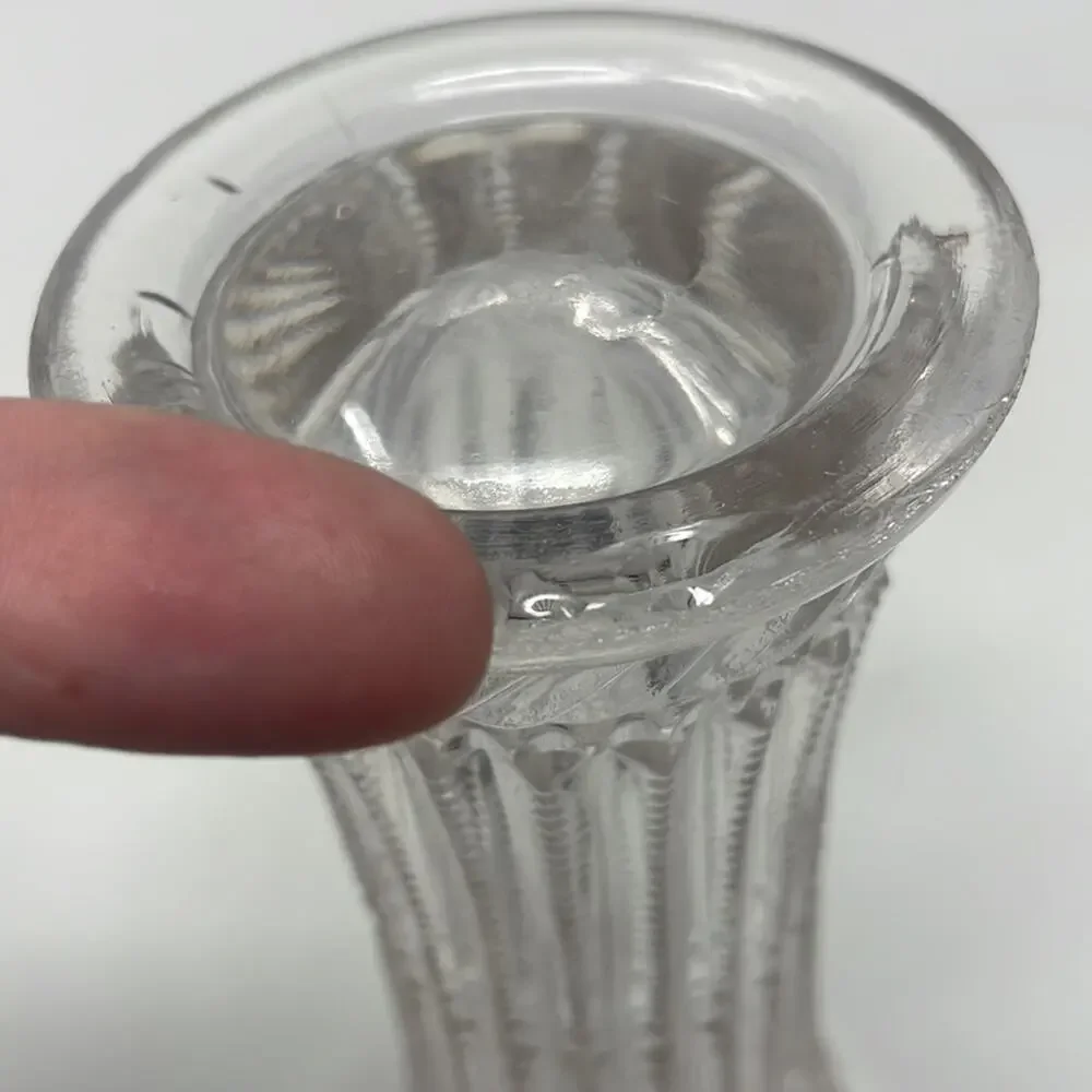 Vintage Early American Pressed Glass Strigil vase Tarentum Glass Co
